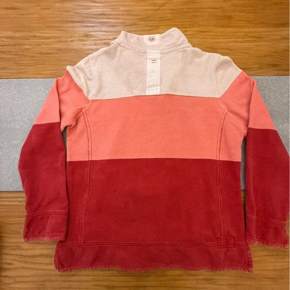 Fat Face The Airlie 1/4 Zip Sweatshirt Coral Pink Colorblock Size 8 - Picture 3 of 15
